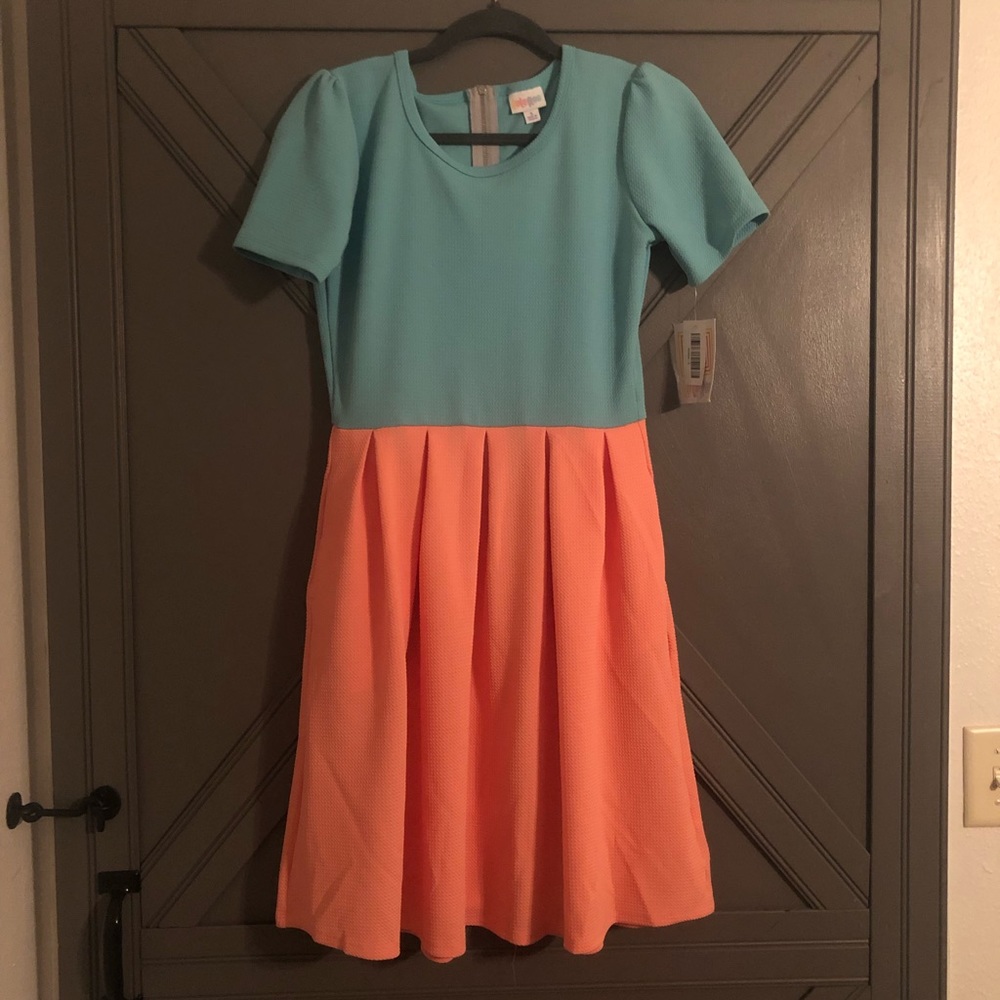 Teal/blush Lularoe Amelia